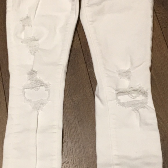Abercrombie & Fitch Harper Low Rise White Distressed Super Skinny Jeans - Picture 7 of 12